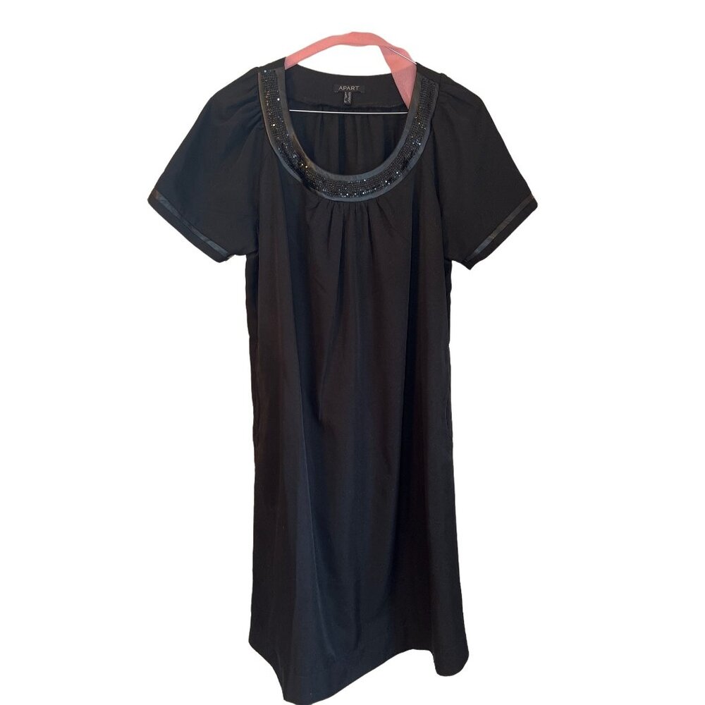 Apart 4 Black Short Sleeve Embellished Dress